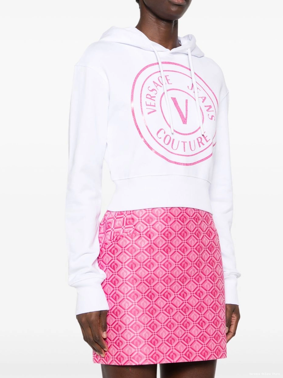 Cheap hoodie logo-print Versace Jeans Women cropped Couture 0407